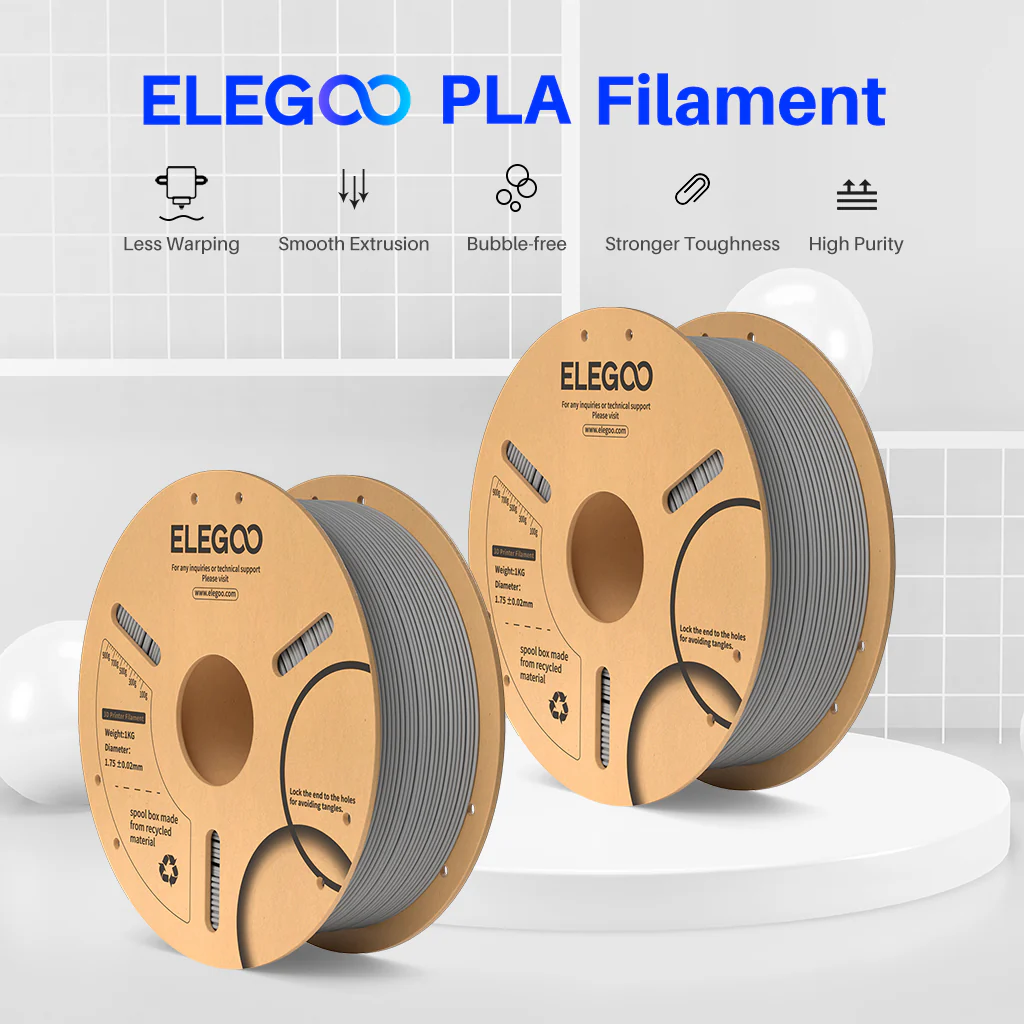 PLA Filament 1.75mm Grey 10KG - Image 3