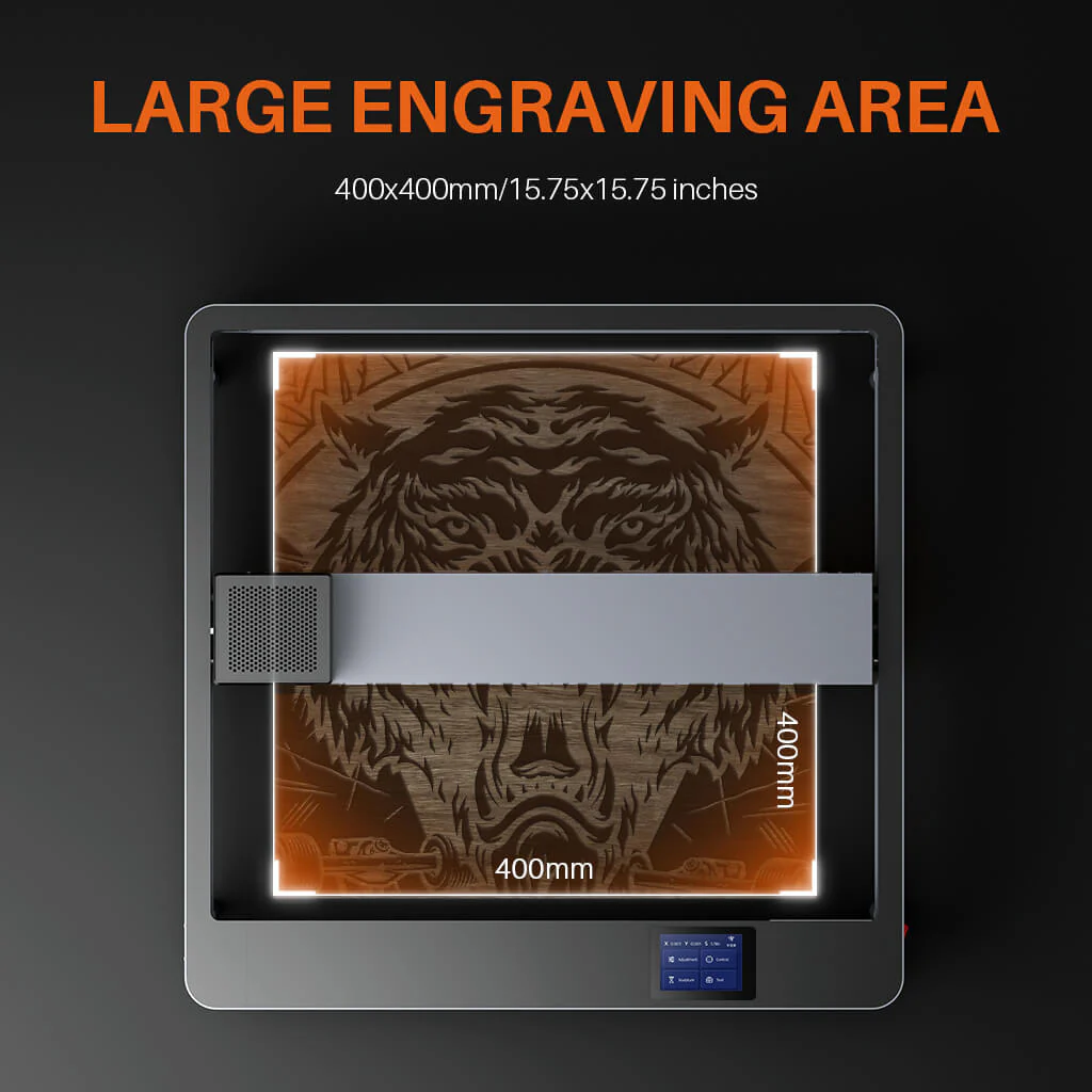 ELEGOO PHECDA 20W Laser Engraver & Cutter with Air Assist, CNC Laser Engraving and Cutting Machine for Wood and Metal, Dark Acrylic, 400x400mm Engraving Area (Basic) - Image 5