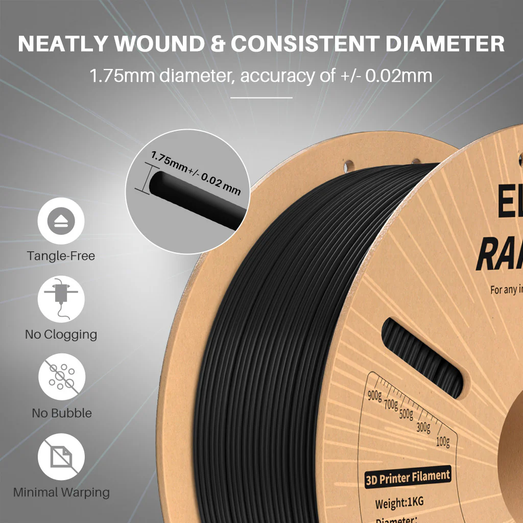 RAPID PLA Plus Filament 1.75mm Black 10KG - Image 5